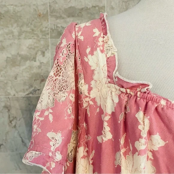 Torrid Mini Two Tone Lace Tiered Babydoll Dress - Picture 5 of 9